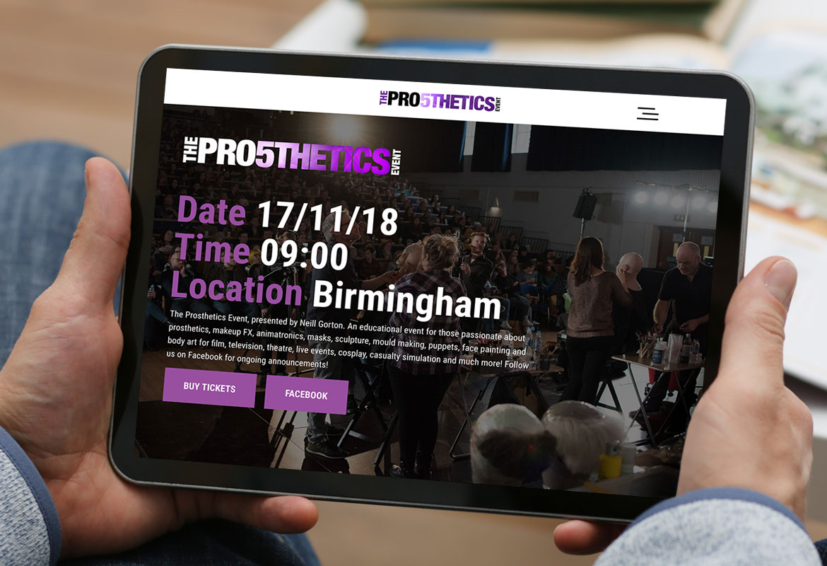 The Prosthetics Event Website on iPad